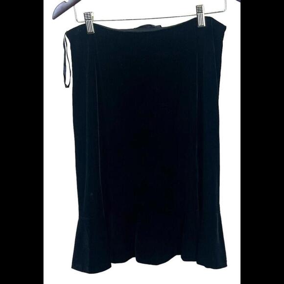 ALEX EVENINGS BLACK VELOUR A LINE MIDI SKIRT SIZE Medium - Picture 2 of 3